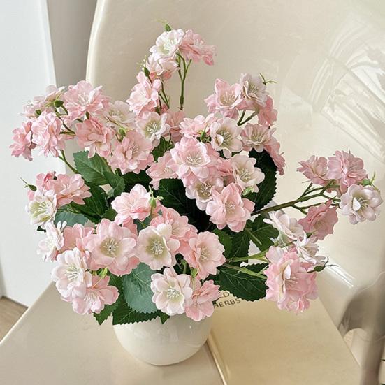 Artificial Crabapple Flower 18 Inch Fake Flowers with Stem And Leaves Realistic Faux Floral Arrangement for Kitchen Dining Table Centrepiece Wedding