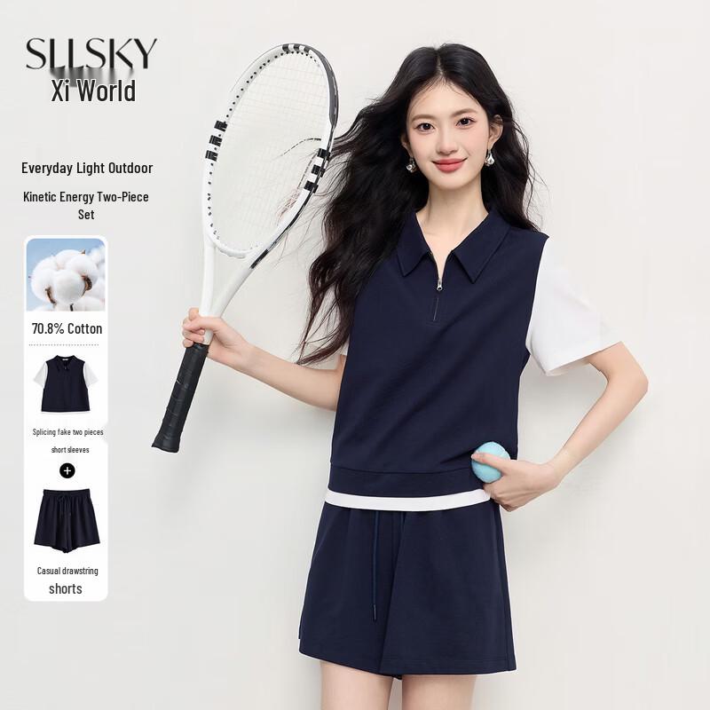 Women s Short Sleeve Casual Sport Set L