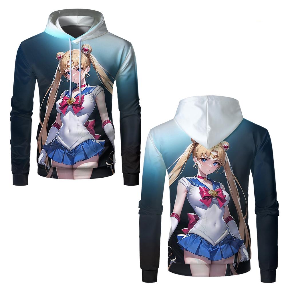 Sailor Moon Anime 3D Hoodies Men Women Oversized Fashion Casual Hoodie Pullovers Hooded Sweatshirts Tracksuits Coat Kid Clothing
