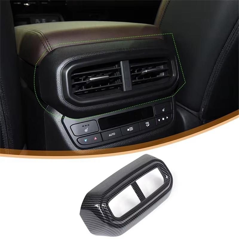 A87Q-For Honda Pilot  2024 ABS Carbon Fiber Car Rear Air Vent Outlet Frame Cover Trim Sticker Accessories