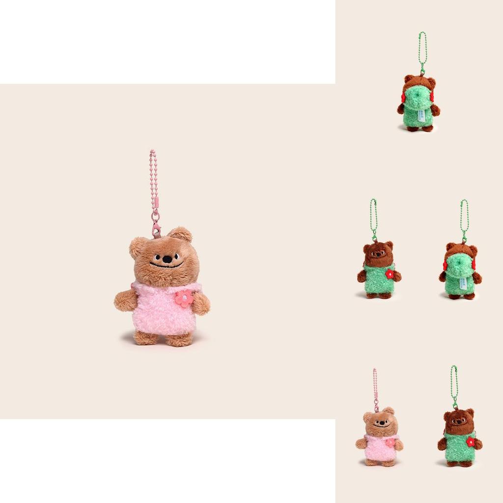 Couple Bear Couple Plush Keychain With Clothing Design For Gift And Decoration