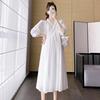 Maternity Summer Dress Fashionable Stylish Mom V-Neck Mid-Length Skirt Spring Summer Loose Maternity Dress