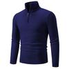 Men’s Plus Size Fleece Lined Half Zip Mock Neck Knit Sweater