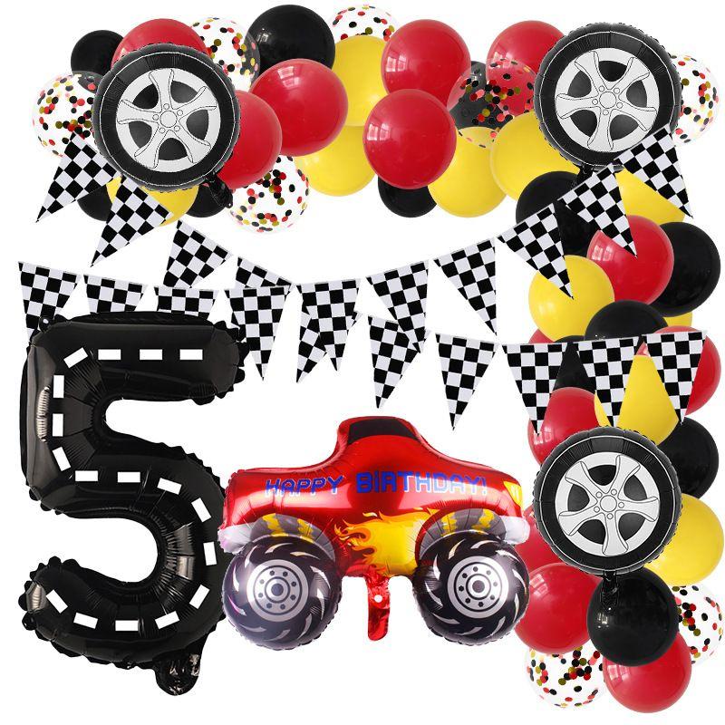 Racing-themed Party Balloon Set for Children's Birthday Party Decorations