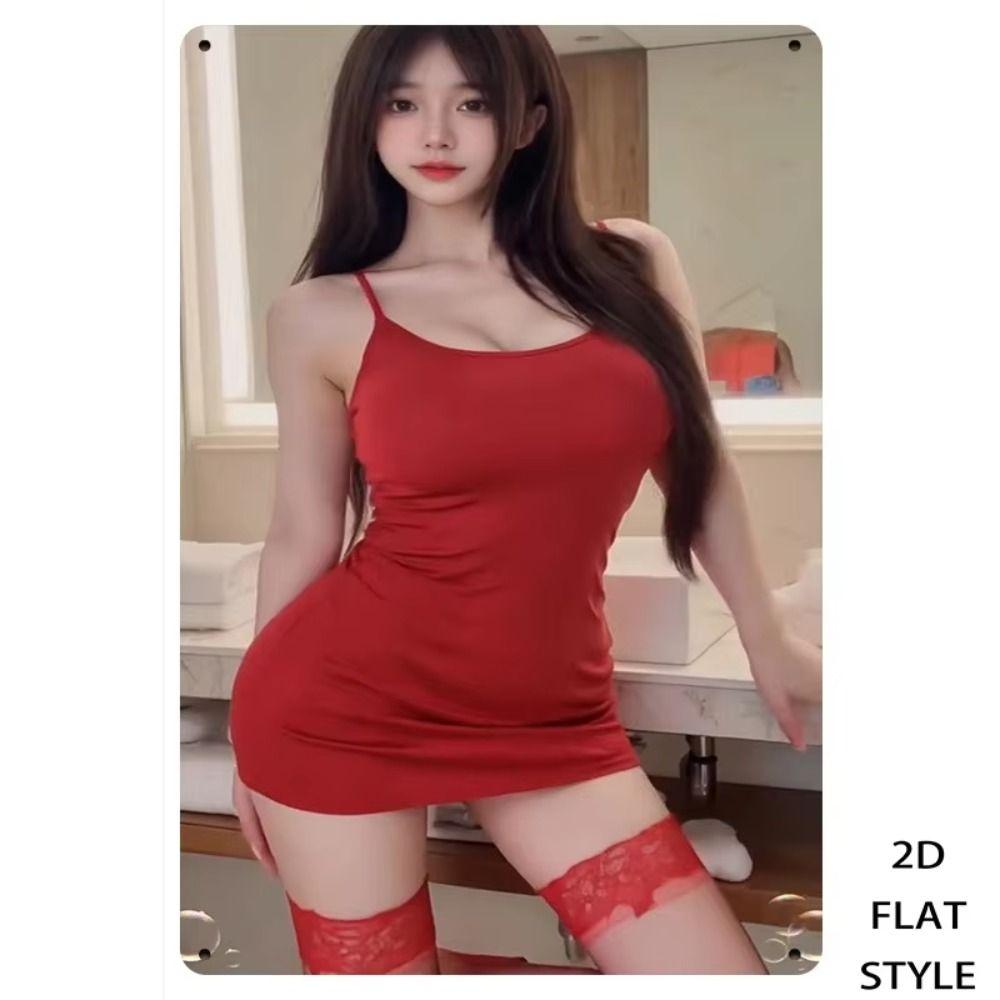 Fantasy Metal Wall Art Decor, Girl with Goldfish, 20x30cm Bedroom Sign