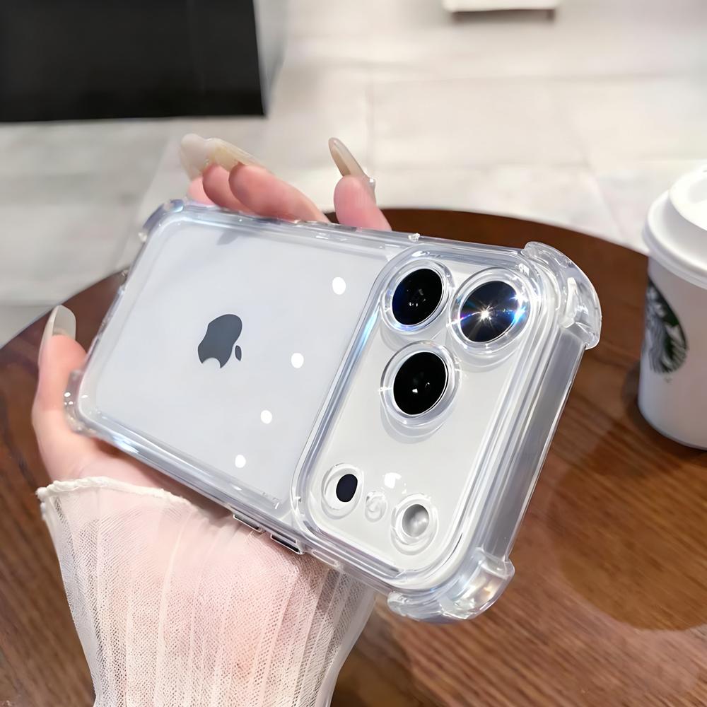 Luxury Transparent Shockproof Soft Phone Case for iPhone 17 Air 16 15 14 13 12 Pro Max 11 Clear Case Camera Protection Cover