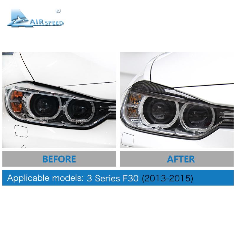 Real Soft Carbon Fiber Car Headlight Eyebrows Sticker Decoration for 3 Series BMW F30 320i 316i 2013 2014 2015 Car Accessories