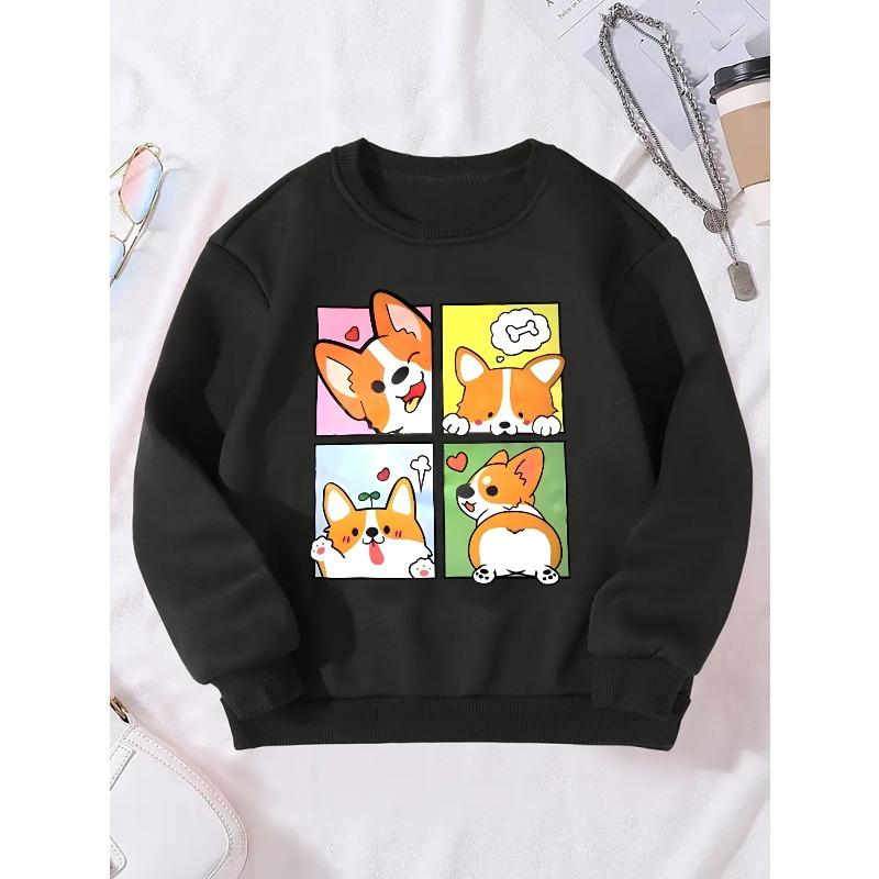 2024 5 30 Pattern Girls' Round Neck Sweatshirt