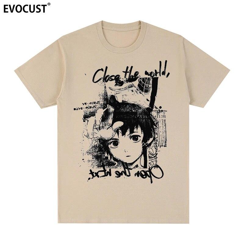 Serial Experiments Lain Close the World Aesthetic Unisexga Anime Iwakura T-shirt Cotton Unisex T Shirt New TEE TSHIRT Womens Tops
