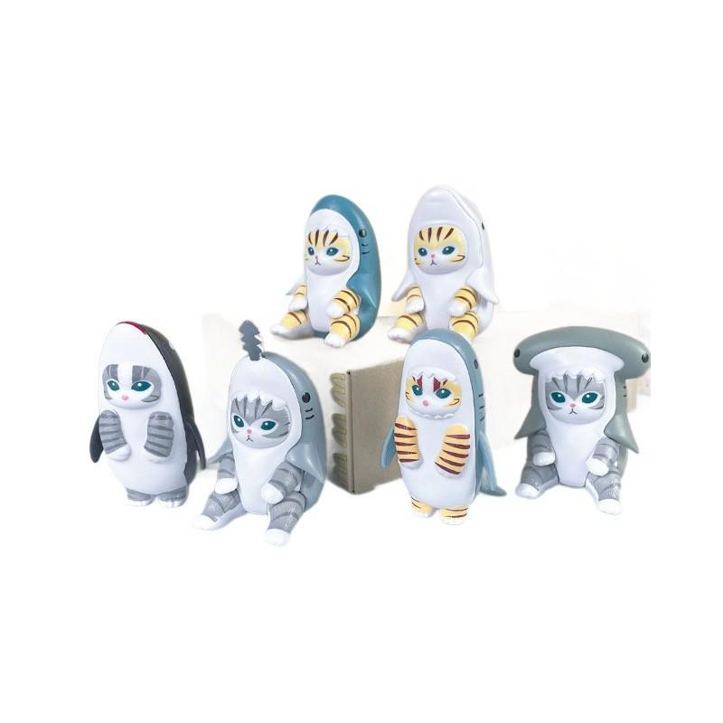 Mofusand Shark Cat Series Pvc Action Figures Model Toys Desktop Gifts Decoration