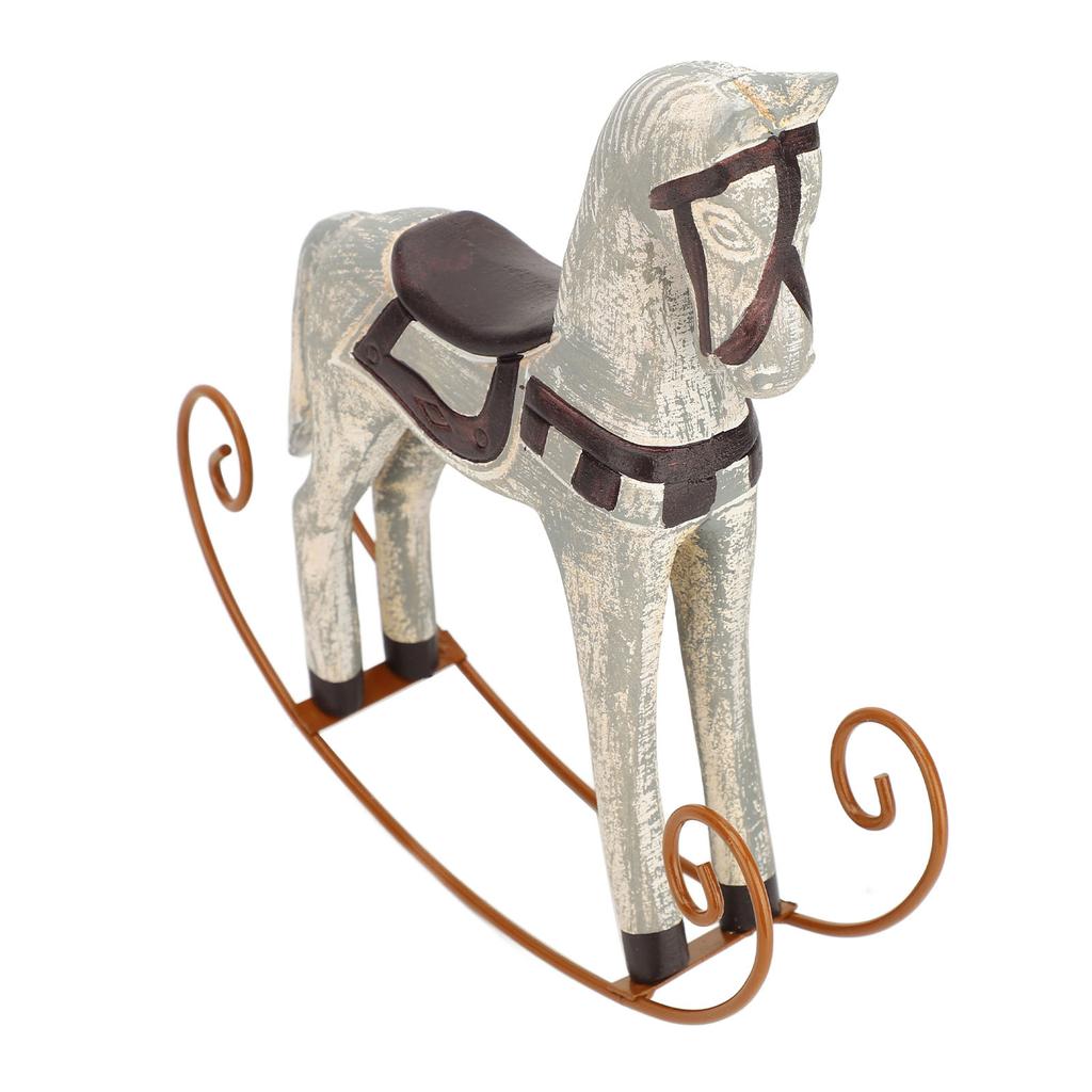 Rocking Horse Ornament Vintage Decorative Table Decoration Resin Iron Bookshelf Decor