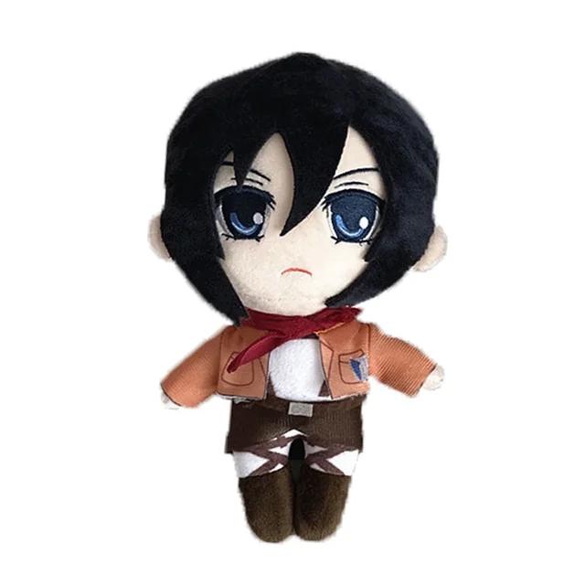 20cm Attack On Titan Plush Doll Kawaii Levi Eren Mikasa Anime Stuffed Toy Cute Green Birthday Gift For Kids Collection