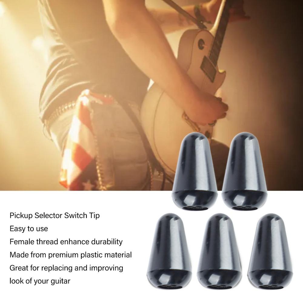 20 Stück Weiß/Gelb/Schwarz Gitarren-Kippschalter-Spitzen Kunststoff-Schalterknaufkappe Gitarrenzubehör