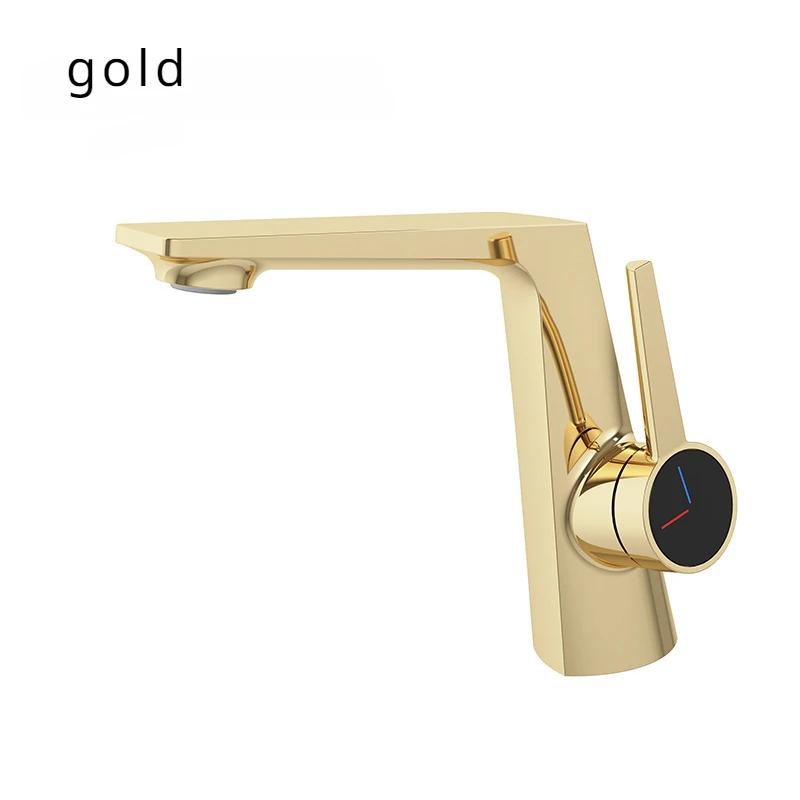 Gunmetal Brass Bathroom Basin Faucet Deck Mounted Hot And Cold Water Mixer Tap