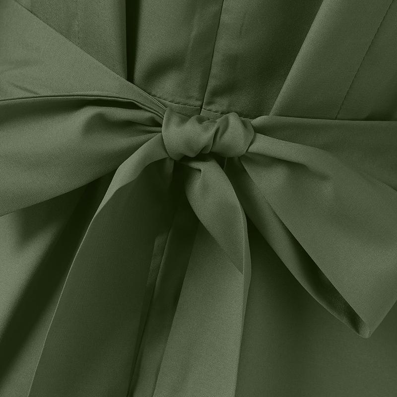 GMXIA Commuter Street Fashion High-waisted A Long Dress with Lantern Sleeves