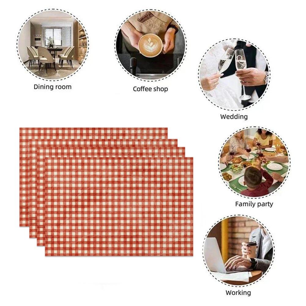 Checkered Pattern Placemats Dining Table Mats Modern Plaid Design for Kitchen Party Office Multiple Colors Washable Durable