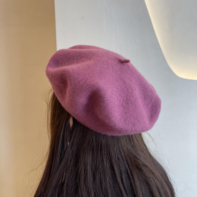 Berretto basco in lana alla moda coreana Beilei: Cappello da pittore versatile Autunno/Inverno