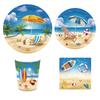 Tropical Summer Beach Theme Disposable Party Cutlery Set Outdoor Camping Birthday Anniversary Celebration Decoration Supplies