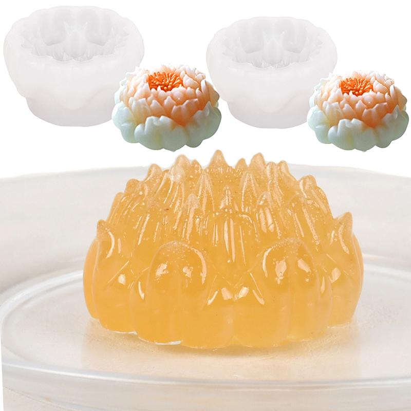 1Pieces 3D Lotus Rose Hibiscus Flower Silicone Molds DIY Flower Candle Soap Gypsum Crafts Resin Making Mold Outdoor Tableware