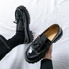 Korean Style Men's Tassel Design Thick Soled Men Casual Loafer Fashionable Round Toe Gathering Comic Exhibition Large Size Shoes