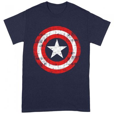 Captain America Camiseta unissex adulto com escudo arranhado