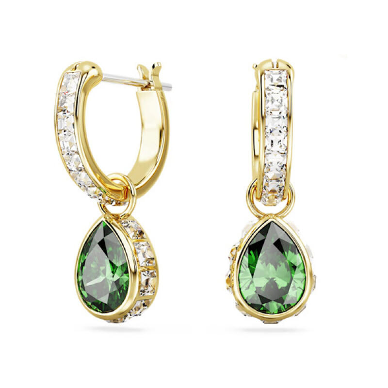 Swarovski Chroma Green Drop Hoop Earrings 5662922