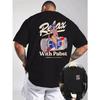 Summer Men's New Leisure Sports Short-sleeved T-shirt, Pabst Beer Pattern Printing, Men's Shirts Suitable for Outdoor Activities