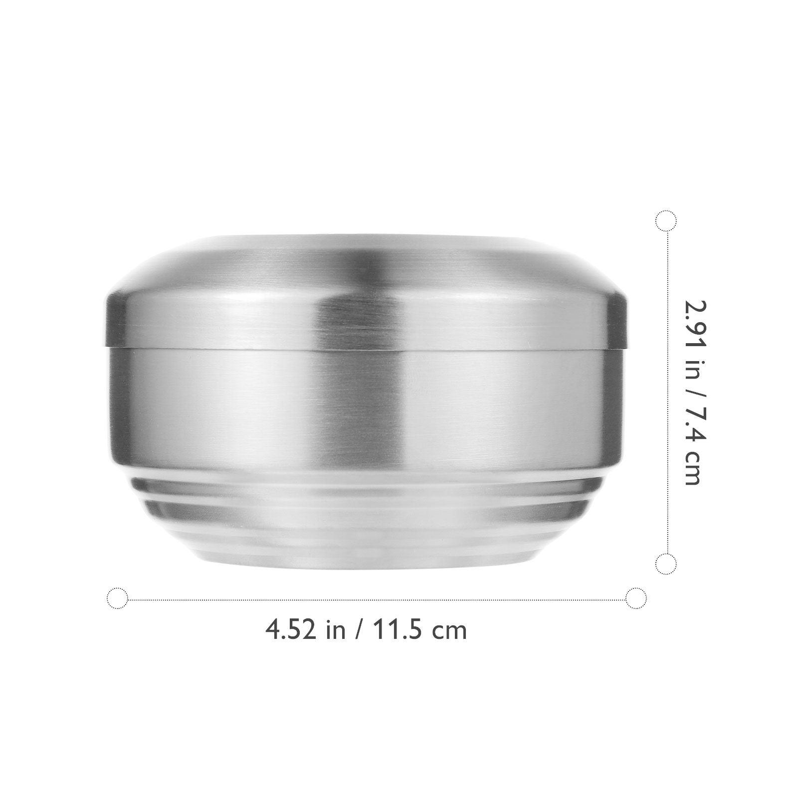 1Set Stainless Steel Double Layer Rice Bowl Home Food Serving Bowl Kitchen Tableware Soup Container Kitchen Tableware серебряный