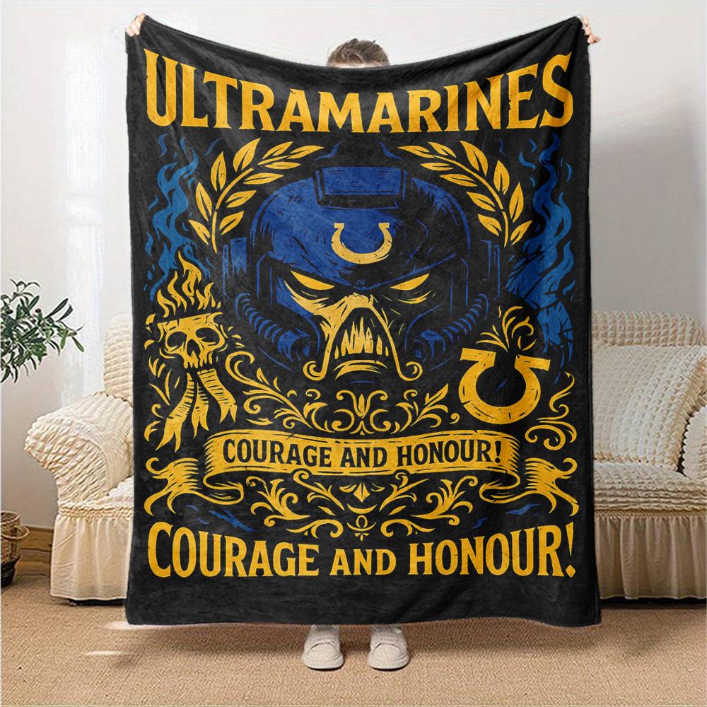 Koc z nadrukiem w tematyce Warhammer 40k - Idealny na kanapę, łóżko, podróż i do użytku na zewnątrz | Można prać w pralce, przytulny i trwały.
