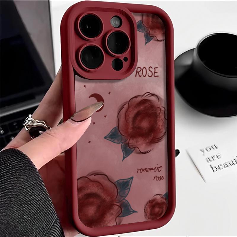 

Red Rose Sky Eye Silicone Case for Apple 16 Pro Max/15/14/13/XR iPhone 14 Plus