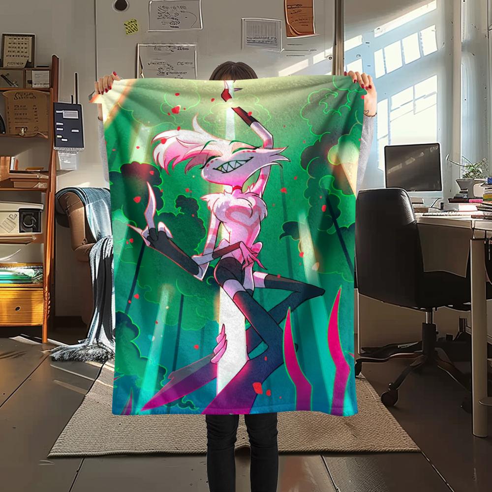 

1Pc Angel Anime Print Flannel Blanket, High quality Comfortable for All Seasons, Home Decor, Warmth and Comfort, Perfect for Christmas Gifts 05 80cm x 120cm