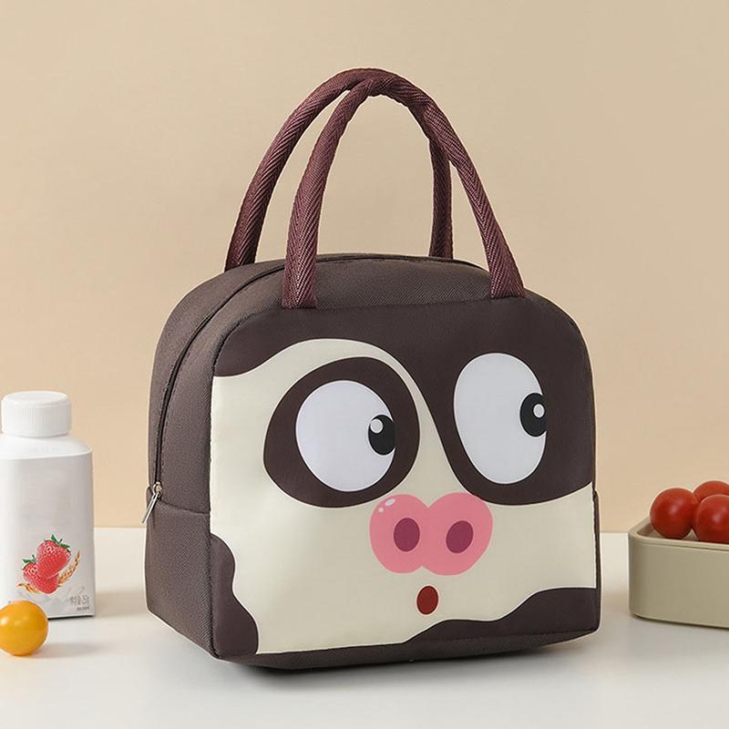 Cartoon Animals Printed Thermal Lunch Bags For Children Kids Storage Banto Lunchbox Food Bag Insulation Bags