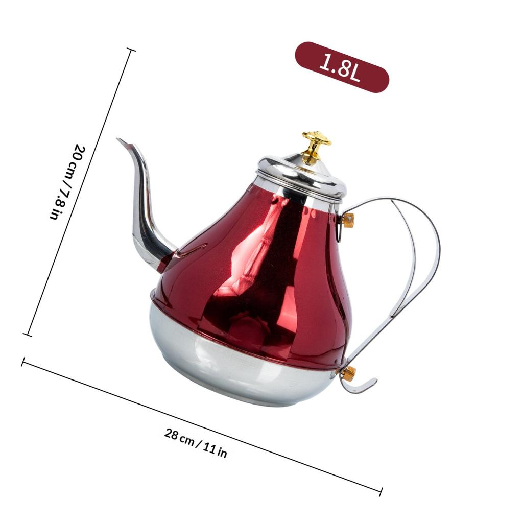 Large Capacity Stainless Steel Tea Kettle Milk Tea Pot Heat Resistant Ergonomic Handle Lightweight Elegant Design Home Portable