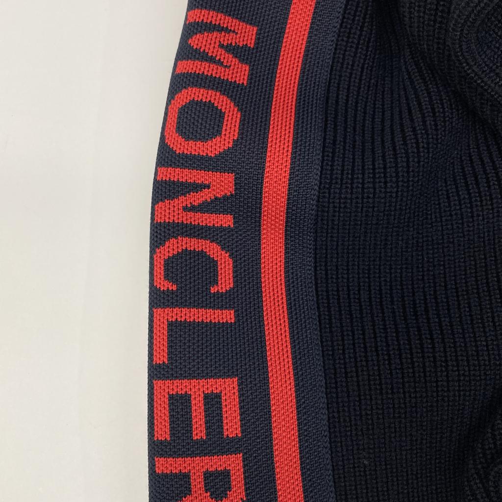 Moncler Excellent Condition 2022 Cardigan Tricot Wool Knit Jacket with Side Logo Jacket M NavyUsed