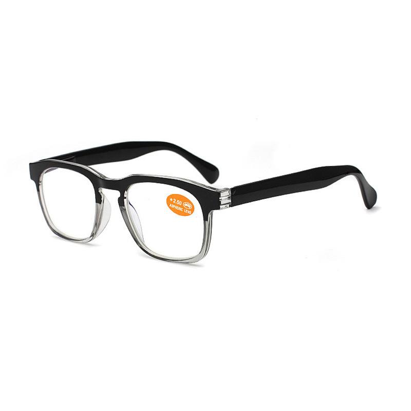 

1612 anti-blue reading glasses men and women Korean tide large frame square frame ultra-light high definition spring foot reading glasses anti-blue light + 50 degree reading glasses