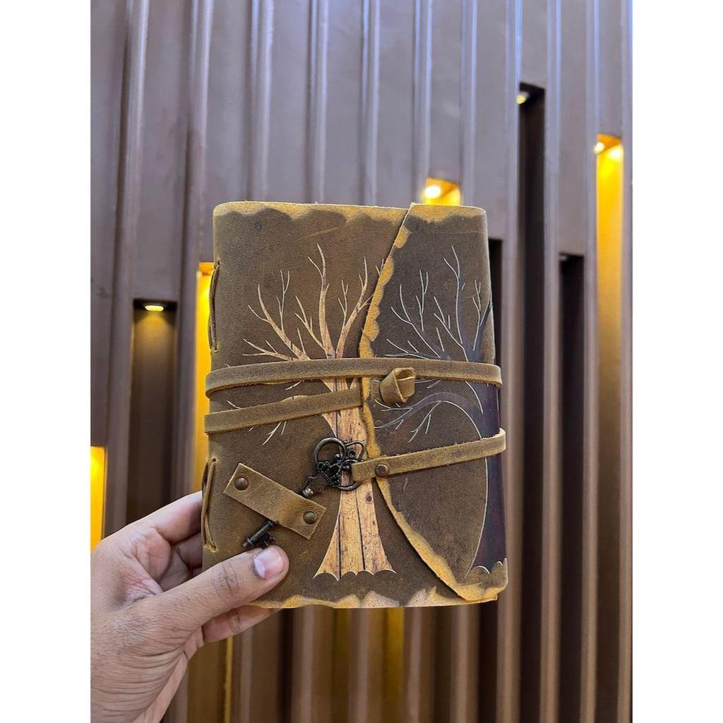 Limited Edition Two Tree Journal, Handmade Vintage Style Leather Journal for Men Women, Unique Gift, Christmas Gift for Him Her