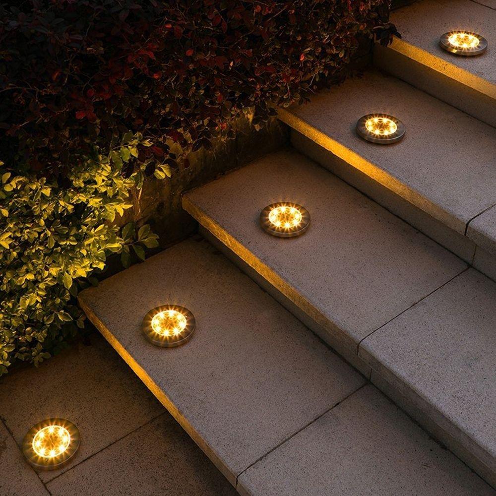 8LED3 Solar Power Disk Light Multi-Color Buried Solar Led Lamp Landscape Lighting Outdoor Garden