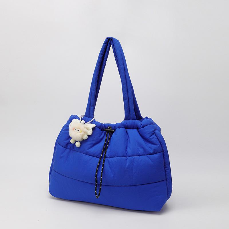 New Women Shoulder Bag Large Capacity Quilted Puffer Tote Casual Trendy Crossbody Handle Bag Textured Casual Bags for Travel