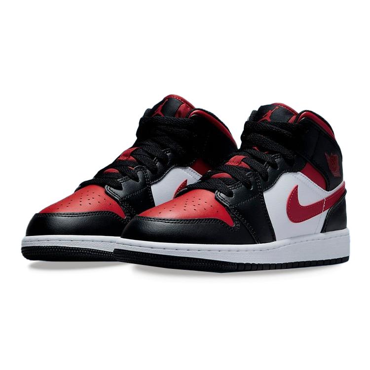 Jordan Air Jordan 1 Mid Black Fire Red GS 554725-079