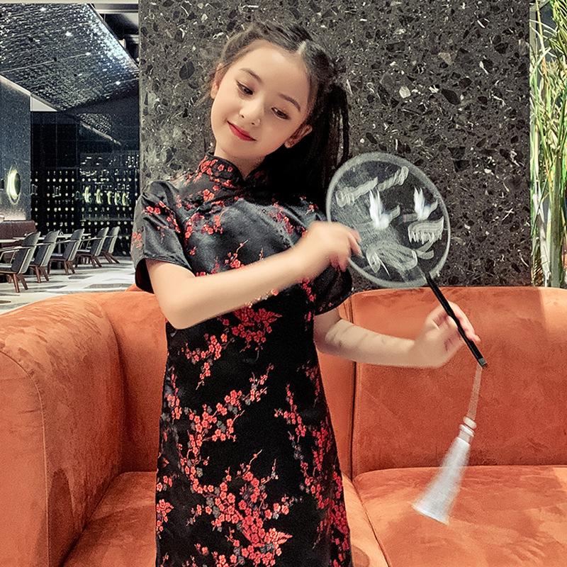 2025 Retro Chinesischer Stil Sommer Prinzessin Cheongsam für Mädchen