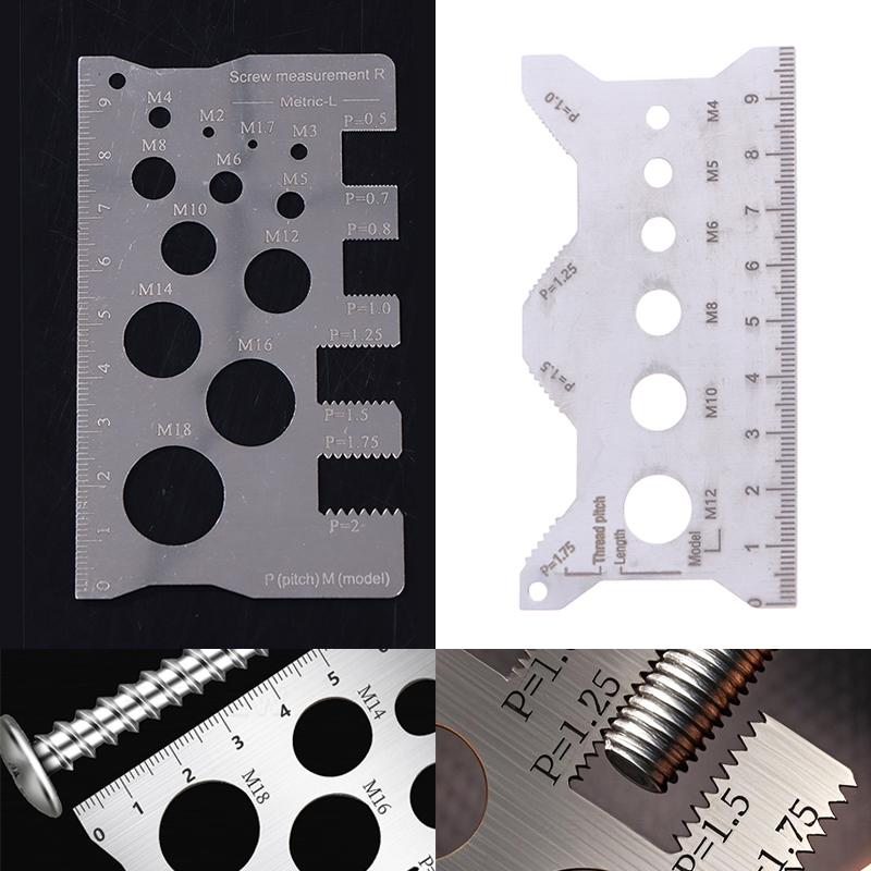 3/2/1Pcs Ruler Screw Measuring Ruler Precise Pitch Measurement Thread Gauge Screw Measurement Ruler Stainless Steel Measuring