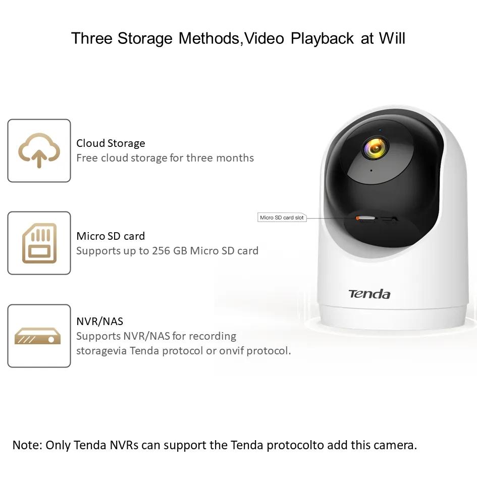Tenda RP3 V3.0 3MP Security Pan/Tilt WiFi6 Two Way Audio Indoor Camera, 360° All-Round Vision, Baby Cameras for Home Security (with optional SD Card)