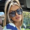 Fashion Square Classic Sunglasses Men Outdoor SunGlasses Women New Large Frame Retro Trend Plastic Luxury Brand Designer Eyewear