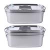 Leakproof Cover Stainless Steel Lunch Box Split Grid Portable Food Container  Student