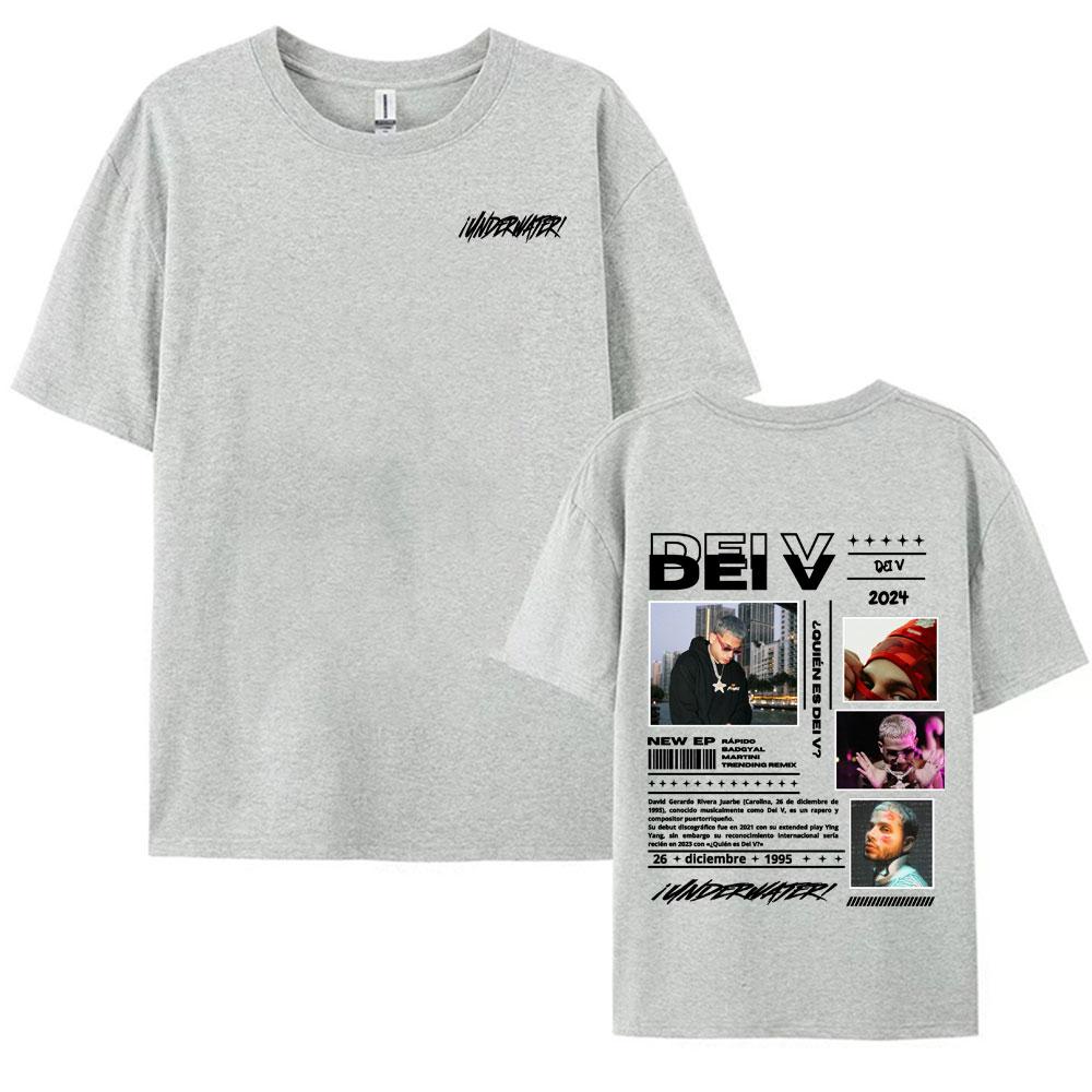 Rapper Quien Es Dei V Underwater Tour Graphic T Shirt Men Women Vintage Fashion Hip Hop Street Tshirts Casual Cotton Tshirt