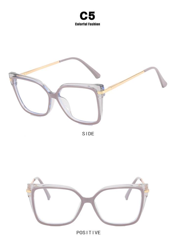 2023 Trendy TR90 Anti-Blue Light Cross Metal Square Glasses Frame - Celebrity Street Style