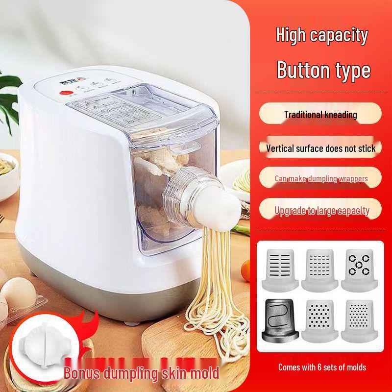 Compact Electric Multifunctional Noodle Maker: Automatic Dough Press, Kneader, and Dumpling Skin Mixer