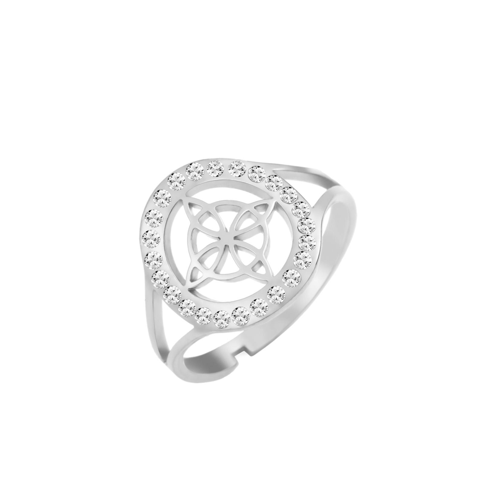 

LIKGREAT Adjustable Witch Knot Ring with Clear Zircon for Women Stainless Steel Rings Gothic Boho Punk Jewelry Amulet Gifts resizable