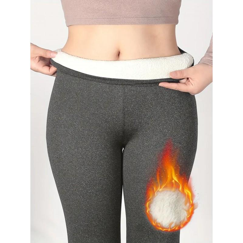 Womens High Waist Fleece Lined Leggings Slim Tummy Control Butt Lifting Thick Warm Casual Pants Winter