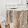 Country Tablecloth Oval Stripe Embroidery Flower Linen Heavy Duty Cover Kitchen Table Fabric
